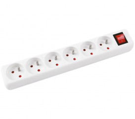 Predlžovací kábel Office Products so 6 zásuvkami s vypínačom 1,5m