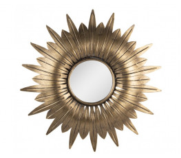 Medené antik nástenné okrúhle zrkadlo s ozdobným okrajom