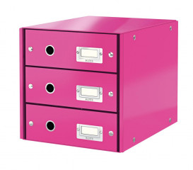 Zásuvkový box Leitz Click & Store 3 zásuvky metalická ružová