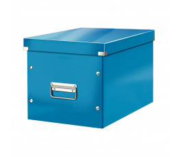Štvorcová škatuľa Click & Store A4 metalická modrá